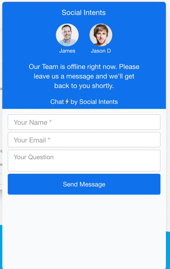 Pre-chat form example.