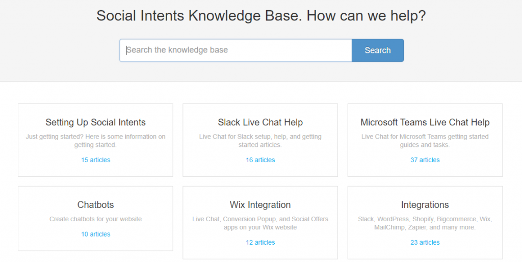 Social Intents knowledge base.