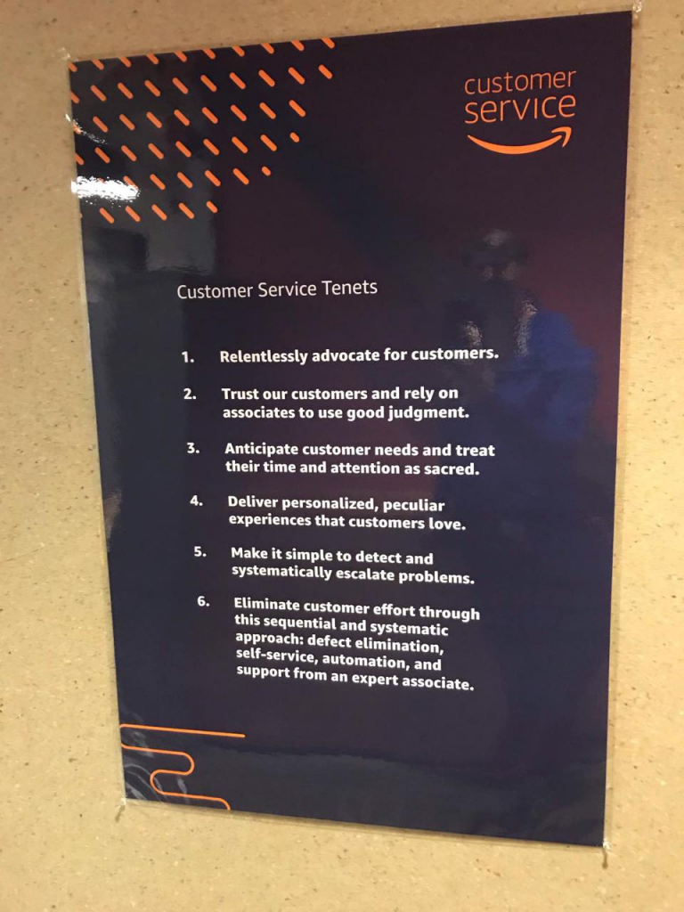 Amazon's customer service tenets