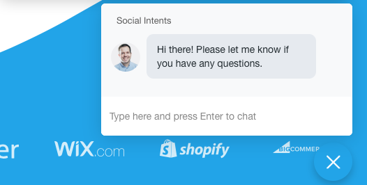 Live chat website widget example