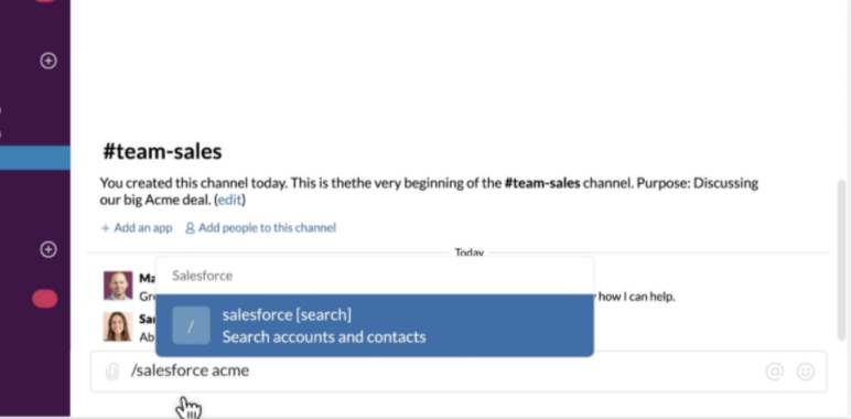 Salesforce Slack app