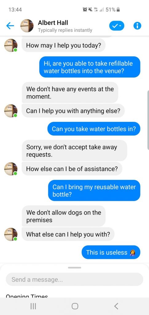 Example of a chatbot.