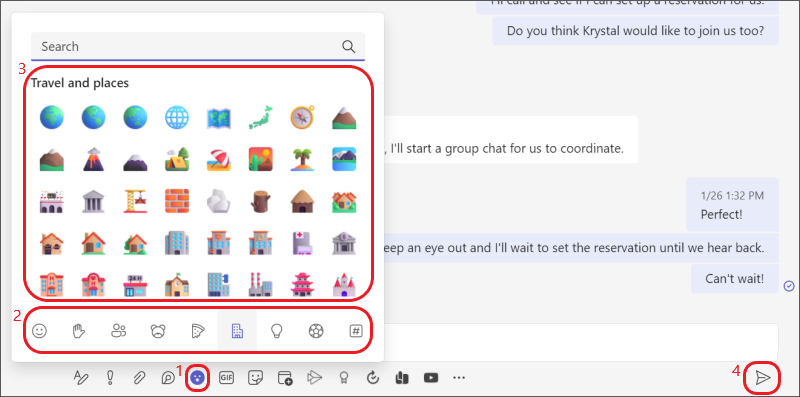 Using emoji to add human touch to MS Teams messages