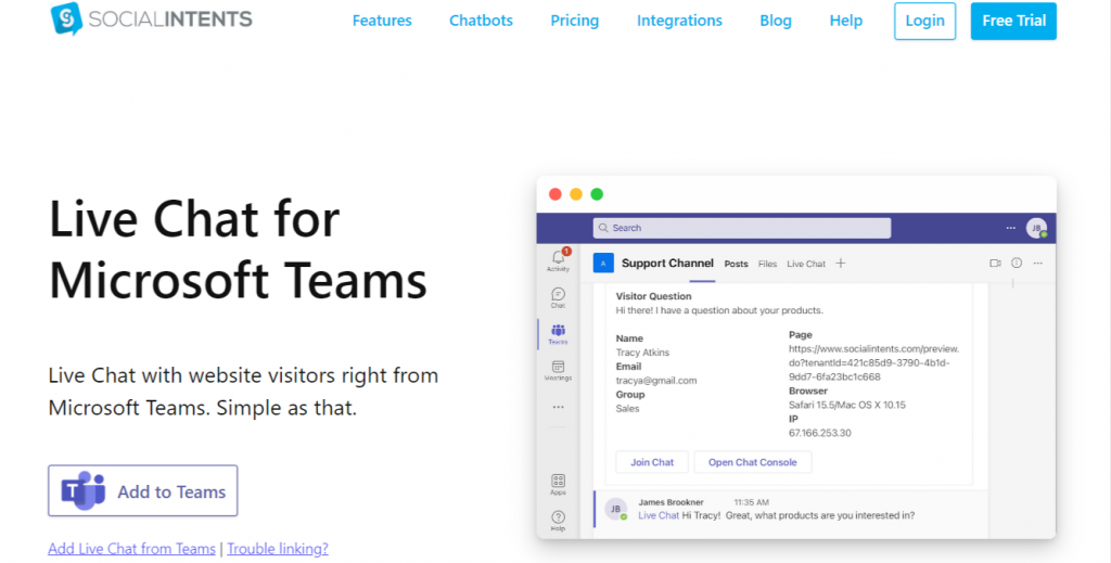 Social Intents integrates with Microsoft Teams for education