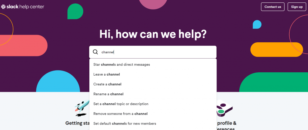 Slack help center