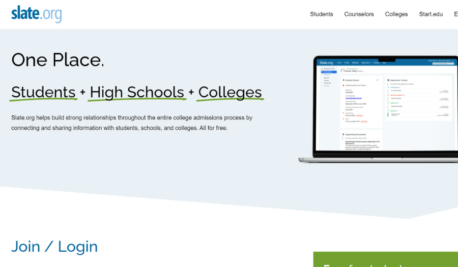 Slate.org for college admissions